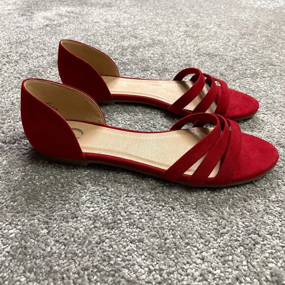 Elegant Red Women's Sandals - Picture 2 of 9